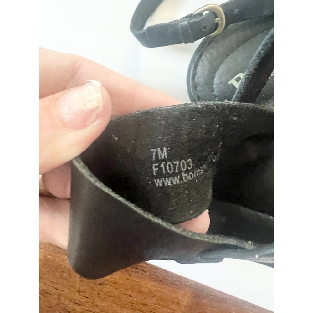 Born Womens Belluno Thong Slingback Sandals 7 Black Leather Casual Comfort Flat - Picture 9 of 9